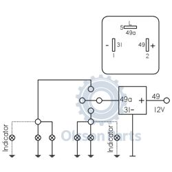 Blinkrelæ - 12 V LED 0-30 W