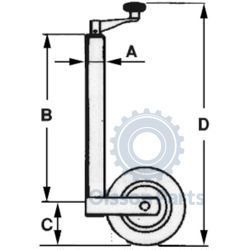 Støttehjul  - 150 kg Ø 48 mm