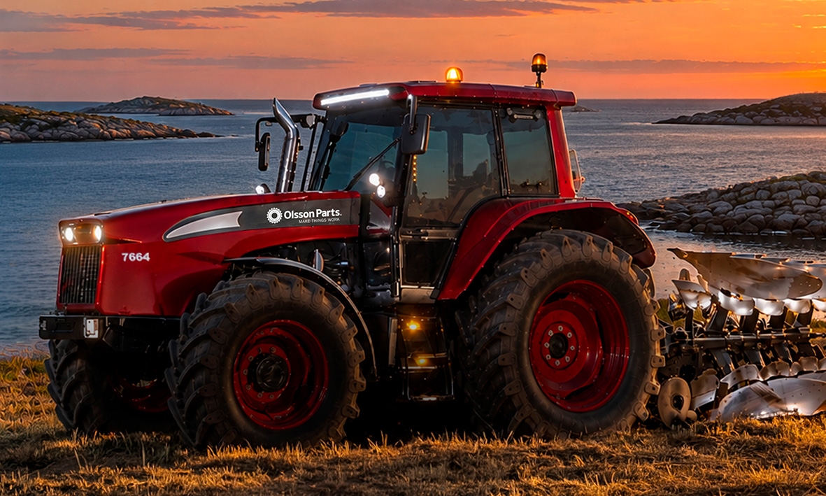 Photo of our “Tractor That Doesn’t Exist” on a slope overlooking the sea.