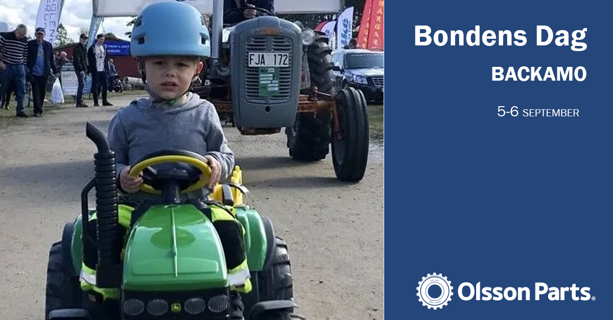 Bild p&aring; ett barn med en leksaks traktor som bes&ouml;ker bondens dag 2026