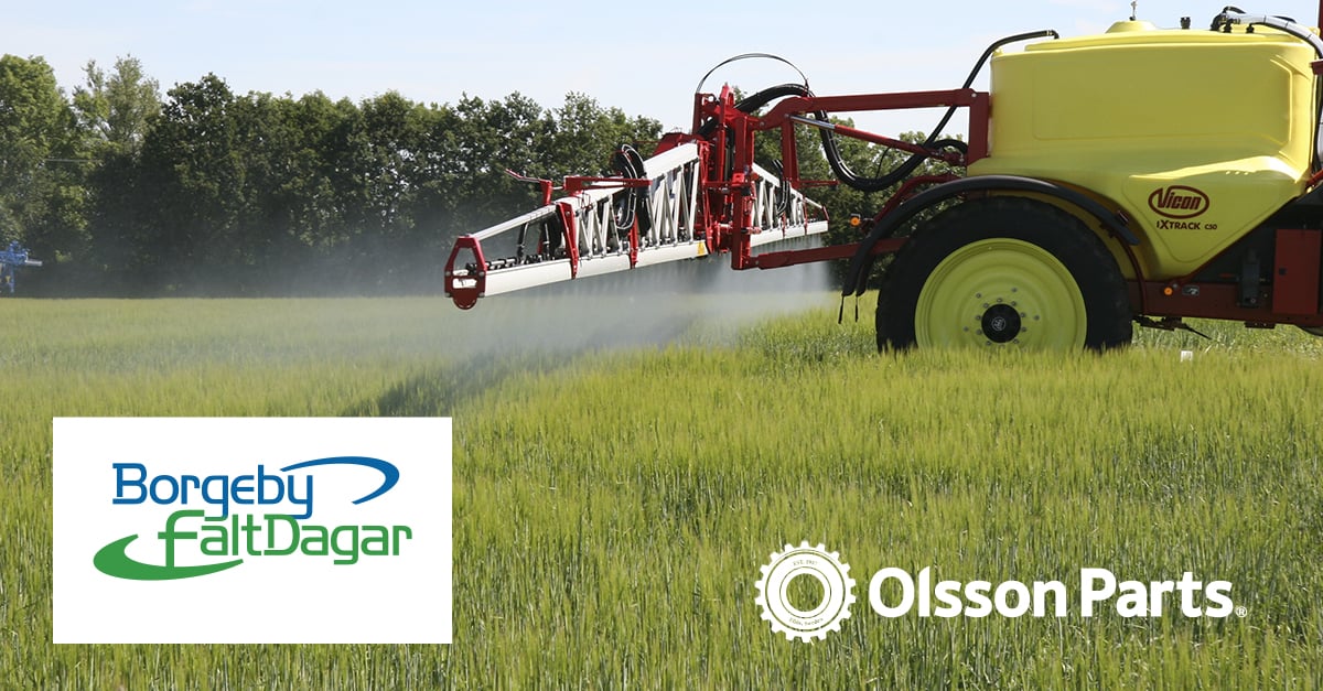 Bild p&aring; ett f&auml;lt med en g&ouml;dselspridare f&ouml;r borgeby f&auml;ltdagar 2026